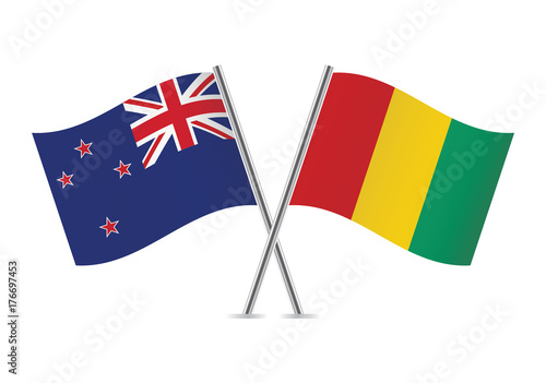 Free Download New Zealand and Guinea flags.Vector illustration. - GFXLoad