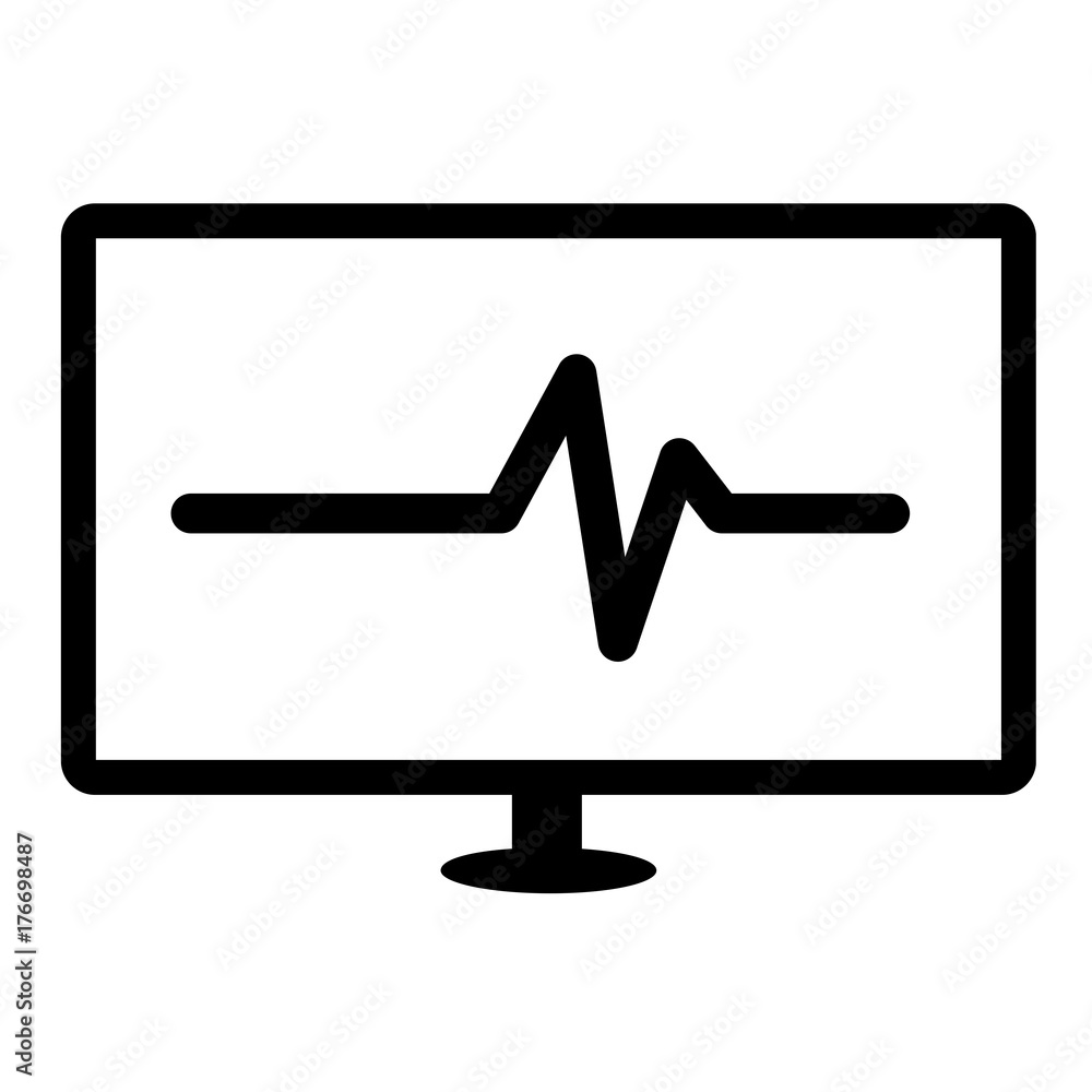 Heart beat black vector icon Heart beat black vector icon