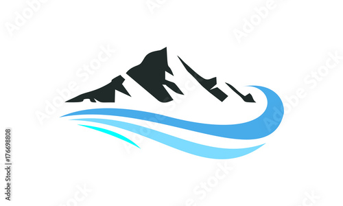 logo icon mountain and water