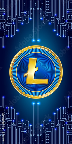 Virtual symbol of the coin litecoin