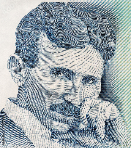 Portrait of scientist Nikola Tesla photo