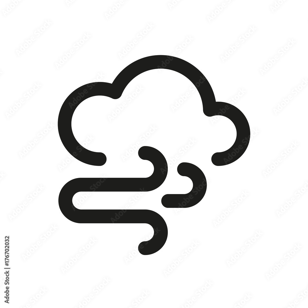 Cloud and wind line icon Cloud and wind line icon