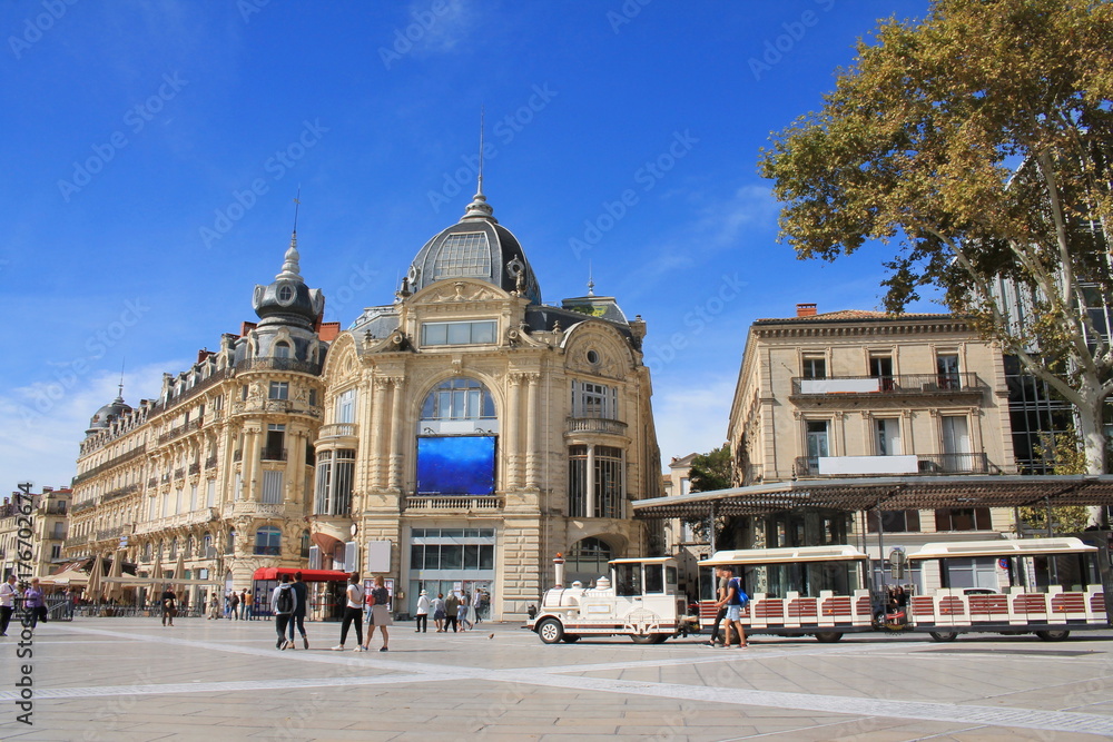 Place de la comédie à Montpellier, France