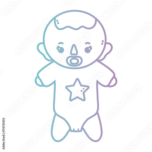 line baby boy with pijama and pacifier