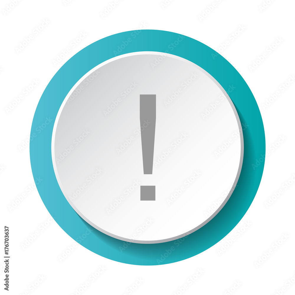 Exclamation mark - concept of a 3d button. Vector. Exclamation mark - concept of a 3d button. Vector.