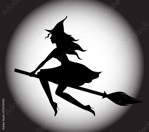 halloween witch flying