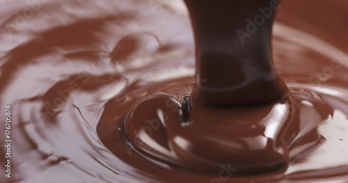 pouring dark melted chocolate
