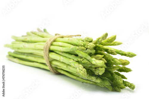 Bundle of green asparagus shoots