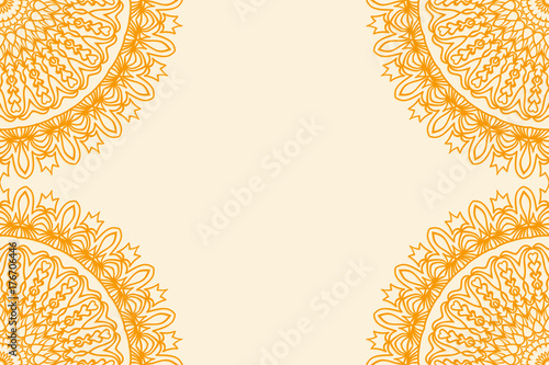 template card for greeting card. vector illustration. design for invitation. orange color