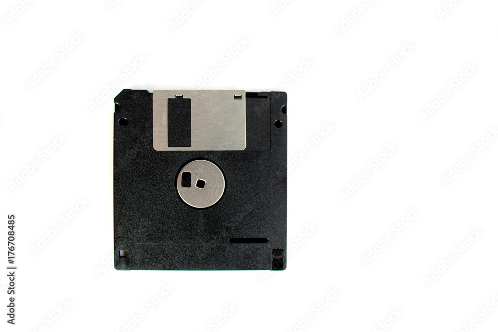 Black floppy disk isolated on white background (back side) Black floppy disk isolated on white background (back side)