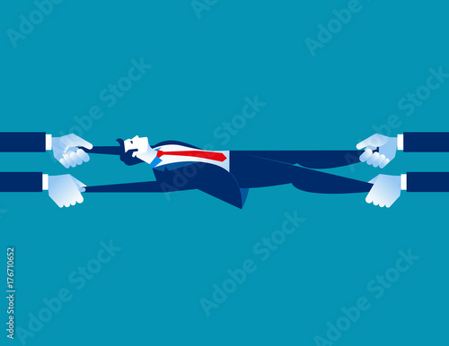 Scramble for the best staff. Concept business vector illustration. Flat design style.