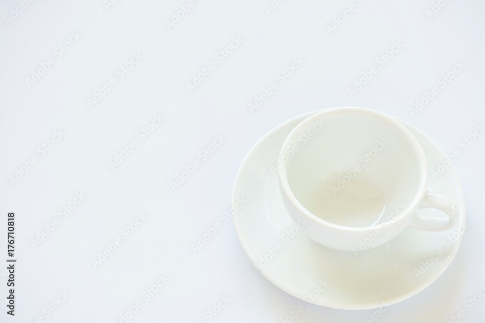 White cup on white background isolate White cup on white background isolate