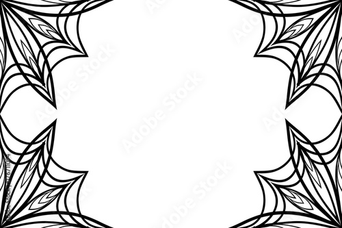 Vector greeting with decor floral ornament. Black and White color. For greeting card, invitation design