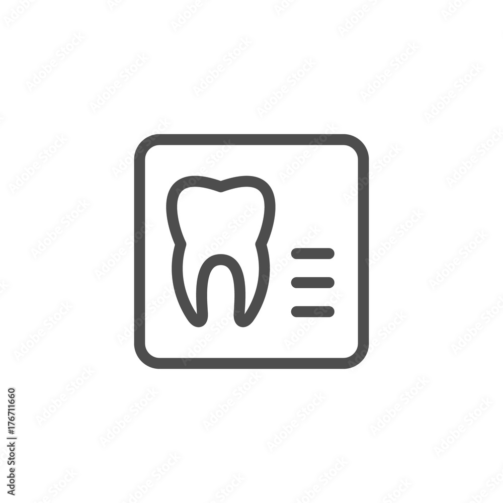 Dental x-ray line icon