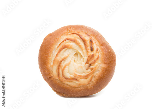 bun with cheese isolated
