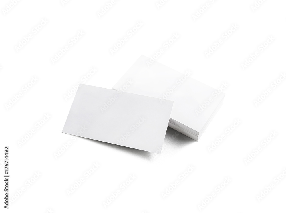 Blank business cards on white background. Isolated with clipping path. Blank business cards on white background. Isolated with clipping path.