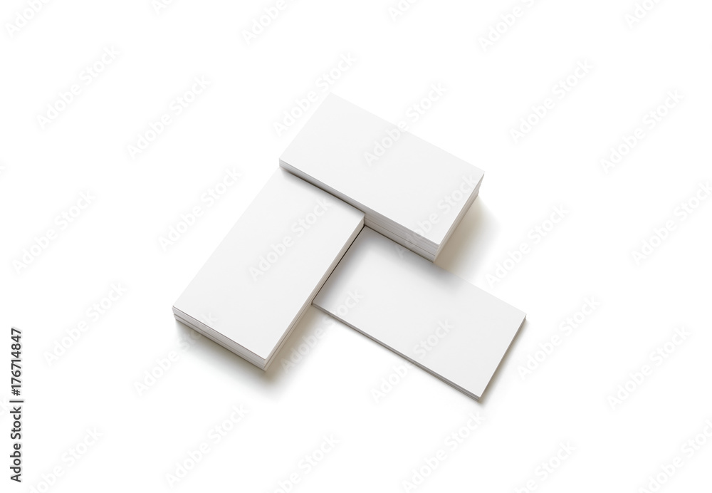 Photo of blank business cards on white background. Mockup for ID. Template for placing your design. Photo of blank business cards on white background. Mockup for ID. Template for placing your design.