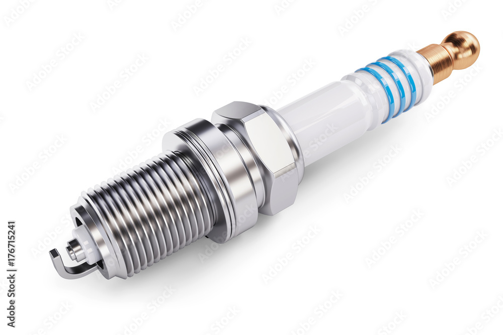 Automobile spark plug isolated on white background 3d Automobile spark plug isolated on white background 3d