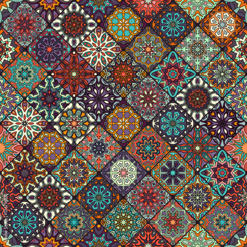 Seamless pattern. Vintage decorative elements. Hand drawn background. Islam, Arabic, Indian, ottoman motifs. Perfect for printing on fabric or paper.