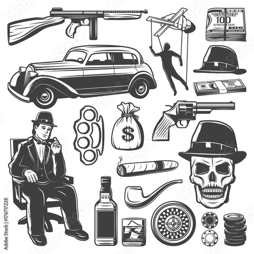 Vintage Gangster Elements Collection