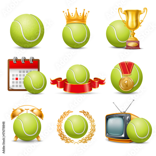 Tennis icon set
