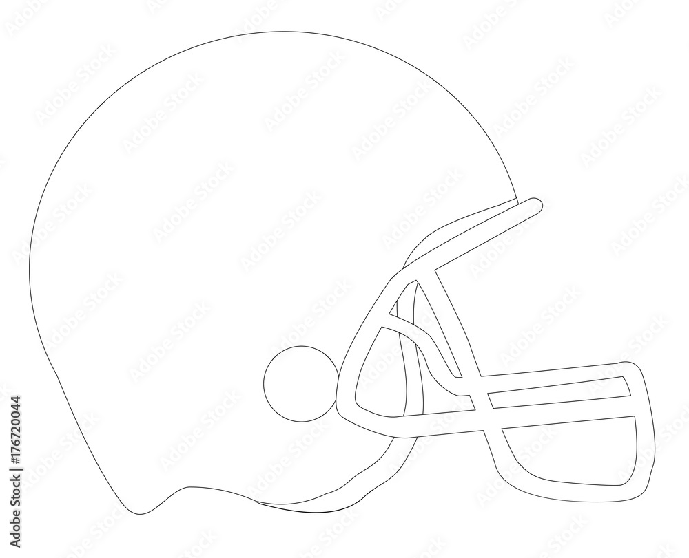 Football helmet Outline Sketch Football helmet Outline Sketch