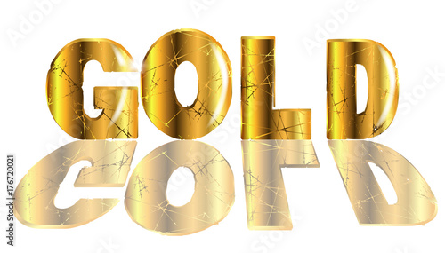 Gold Text On White