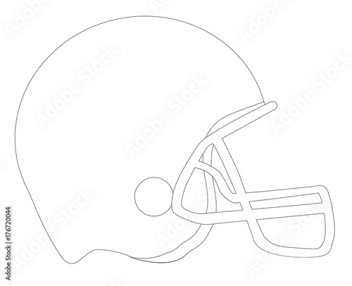 Football helmet Outline Sketch