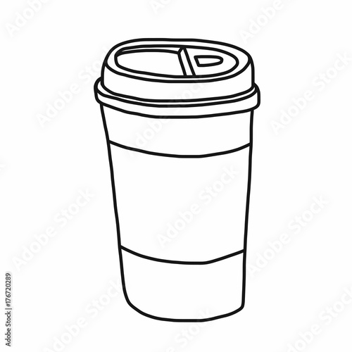 Coffee cup doodle sketch vector illustration
