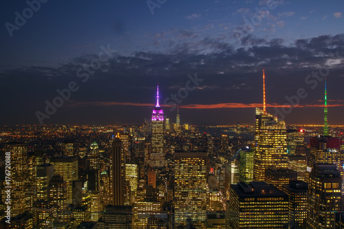 View of New York city in evening  USA