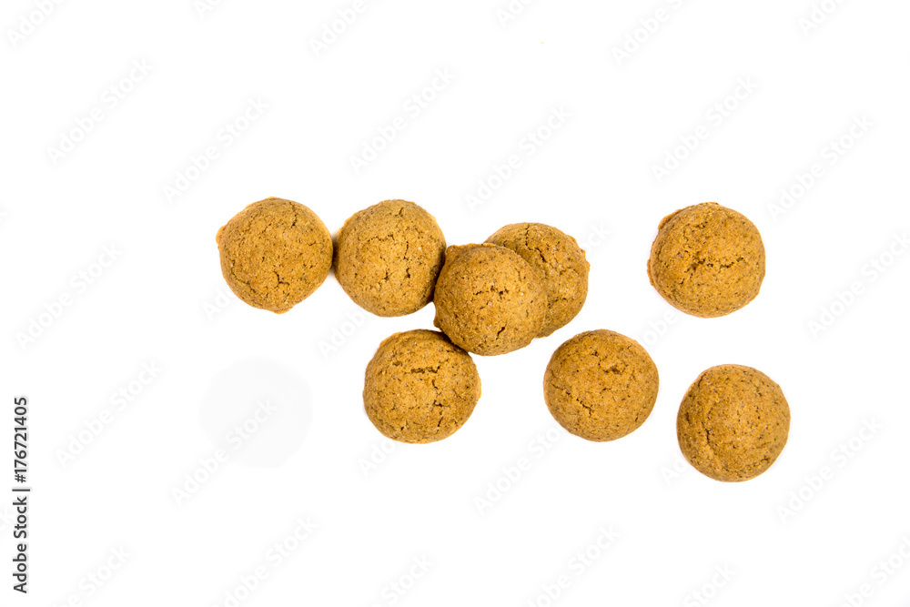 Small amount of scattered Pepernoten cookies from above Small amount of scattered Pepernoten cookies from above
