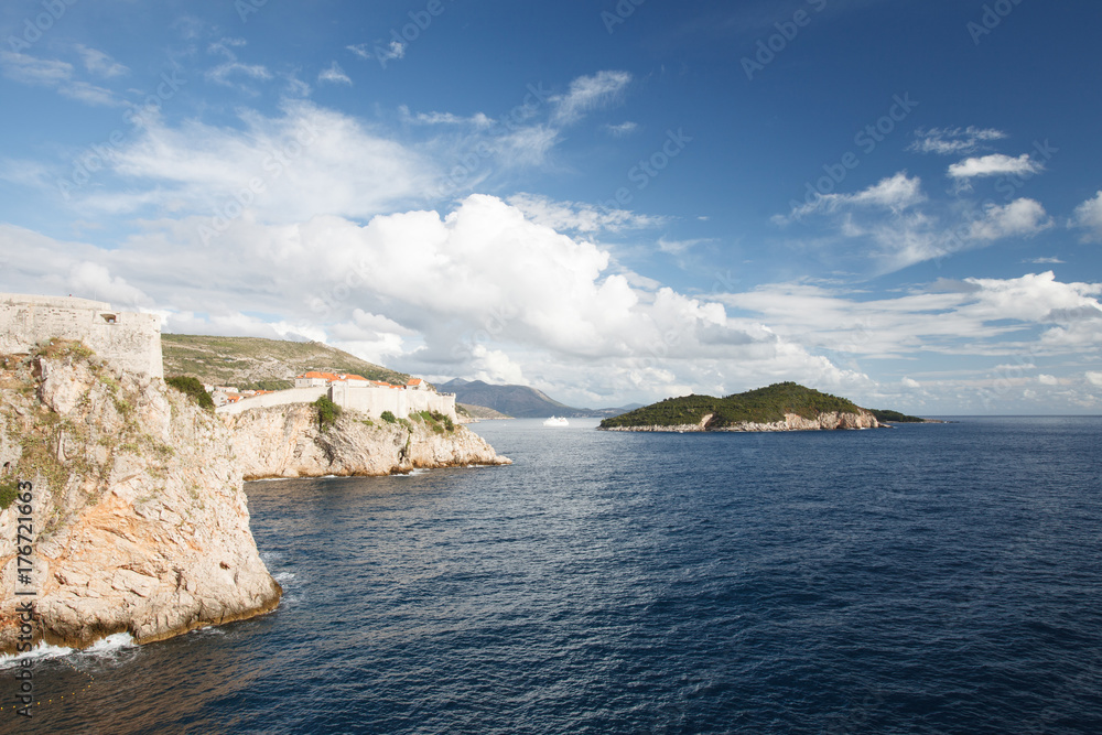 Beautiful view of the island of Lokrum near the city of Dubrovnik. Croatia Beautiful view of the island of Lokrum near the city of Dubrovnik. Croatia