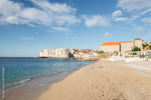 Beautiful sandy Banje beach in Dubrovnik. Croatia