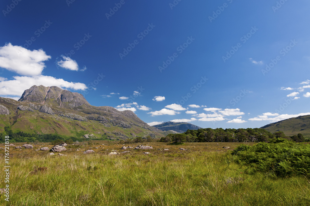 Beautiful and serene landscape of a mountain in the Highlands of Scotland, United Kingdom