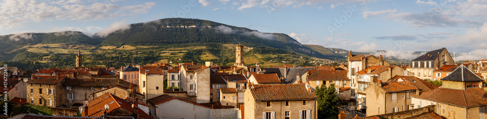 View on the city of Millau, France 