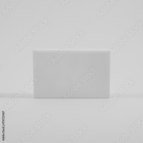 white cassette box and white blackground