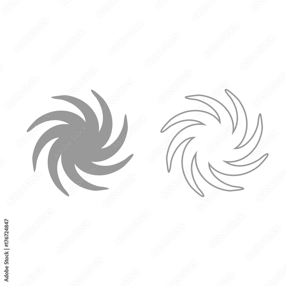 Whirpool grey set icon .
