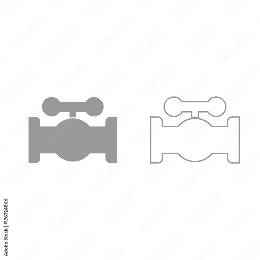 Valve grey set icon . Valve grey set icon .