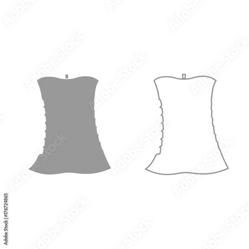 Apple core grey set icon .