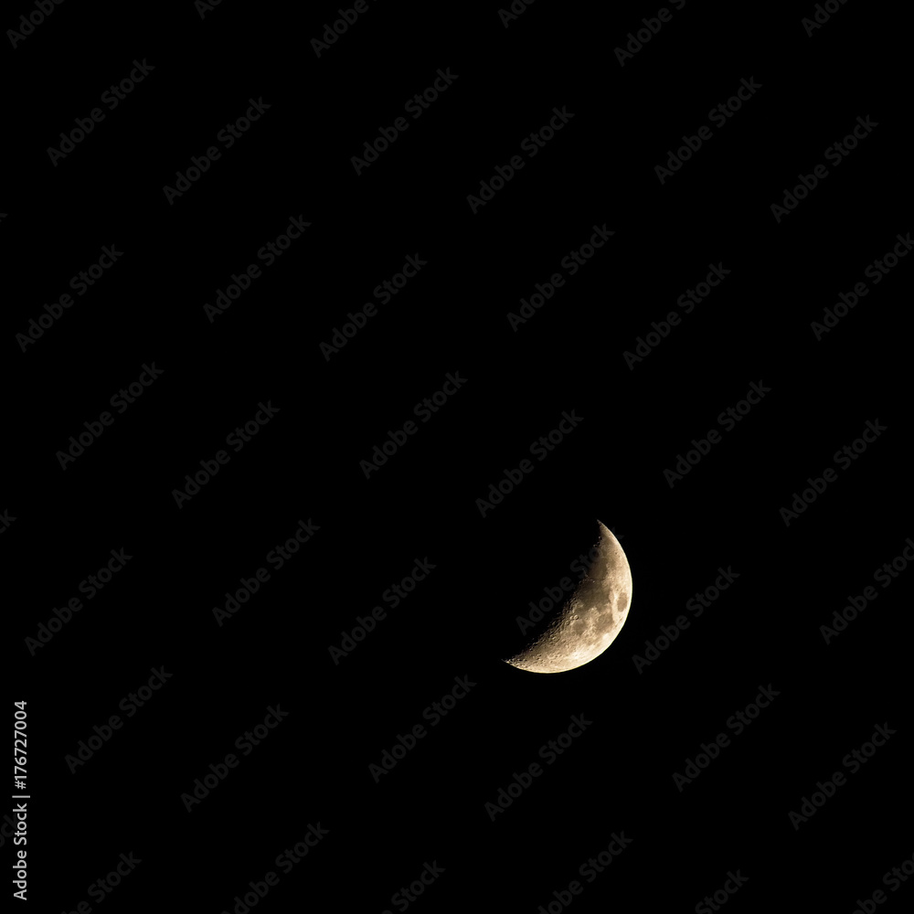 Moon in black sky Moon in black sky