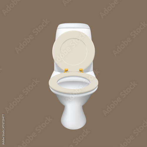 realistic white toilet