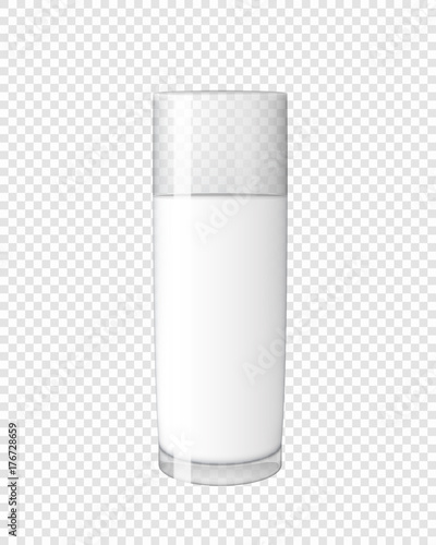 Abstract Milk Glass on Transparent Background Vector Illustration