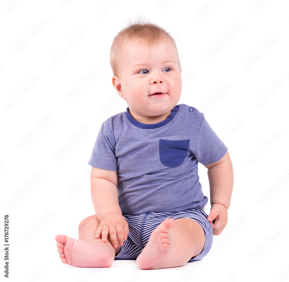 Portrait of smiling baby boy isolated on white background. Portrait of smiling baby boy isolated on white background.