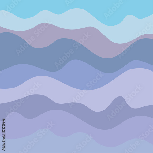 Pattern with lines and waves. Multicolored texture. Abstract dinamic background. Cold colors. Doodle for design