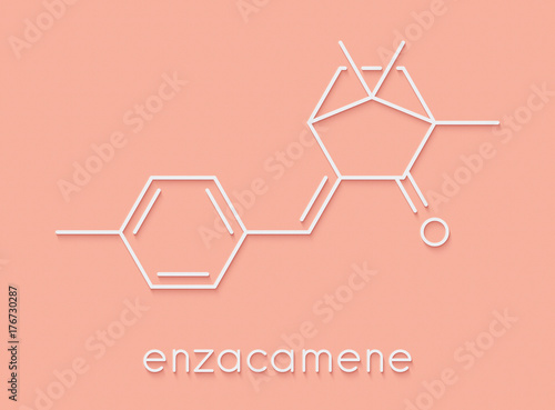 Enzacamene sunscreen molecule (UV filter). Skeletal formula. photo