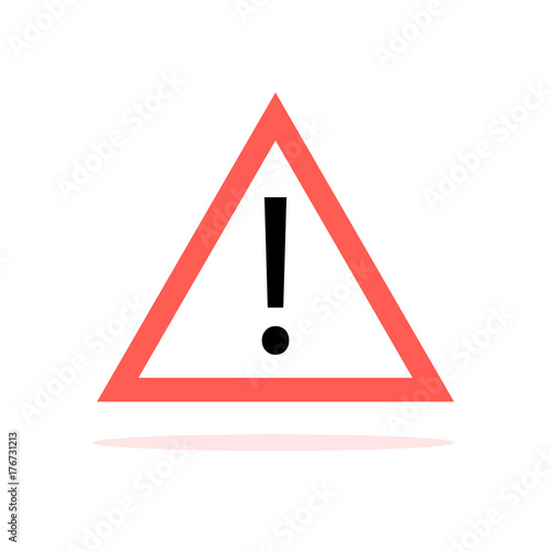 Classic attention triangular sign with exclamation mark