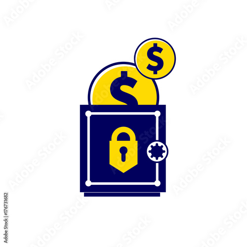 Money is kept safe. Trend illustration in a flat style for your design. Isolated on white.