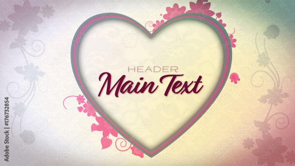 Heart Title Pattern Hearts and Flowers Title Stock Template | Adobe Stock