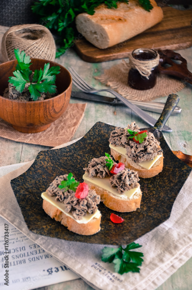 Bread with liver pate Bread with liver pate