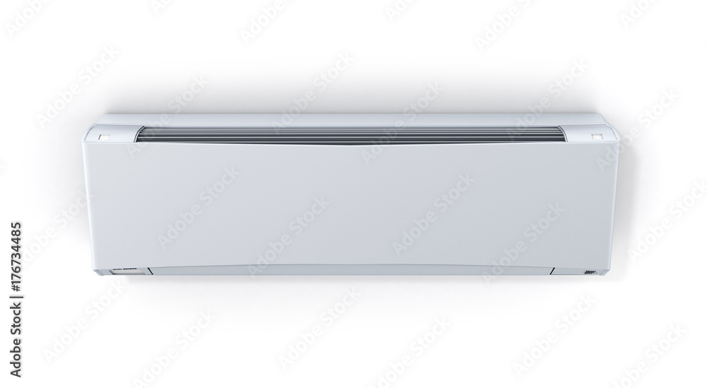 Air conditioner on white background wall 3d Air conditioner on white background wall 3d
